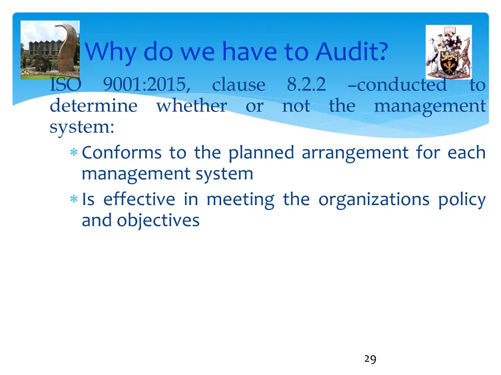 why do we have to audit iso 9001 2015 clause