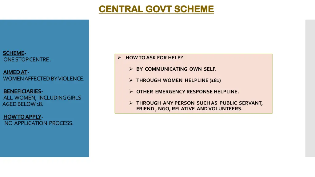 central govt scheme central govt scheme 7