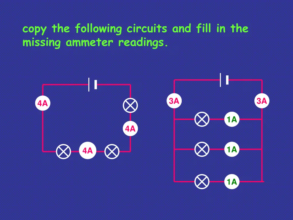 copy the following circuits and fill