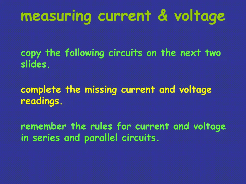 measuring current voltage