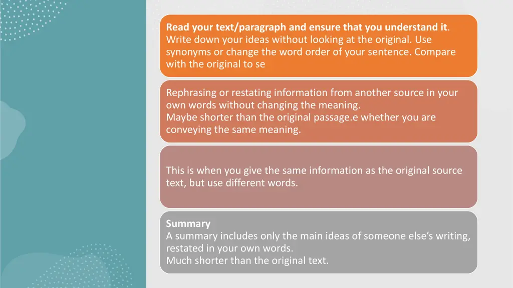 read your text paragraph and ensure that