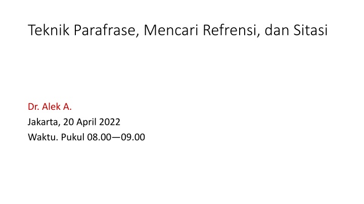 teknik parafrase mencari refrensi dan sitasi