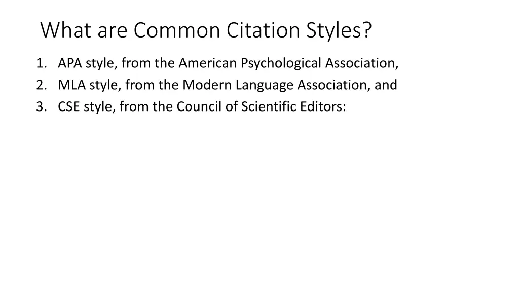 what are common citation styles