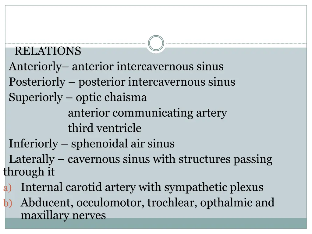 relations anteriorly anterior intercavernous