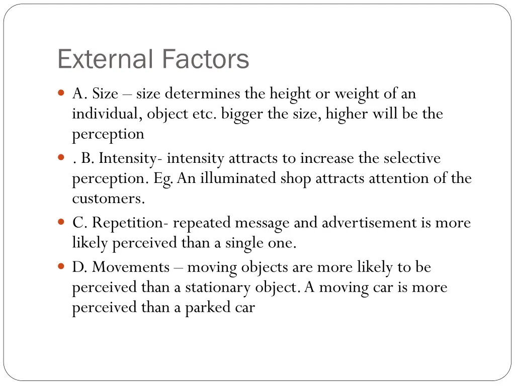 external factors