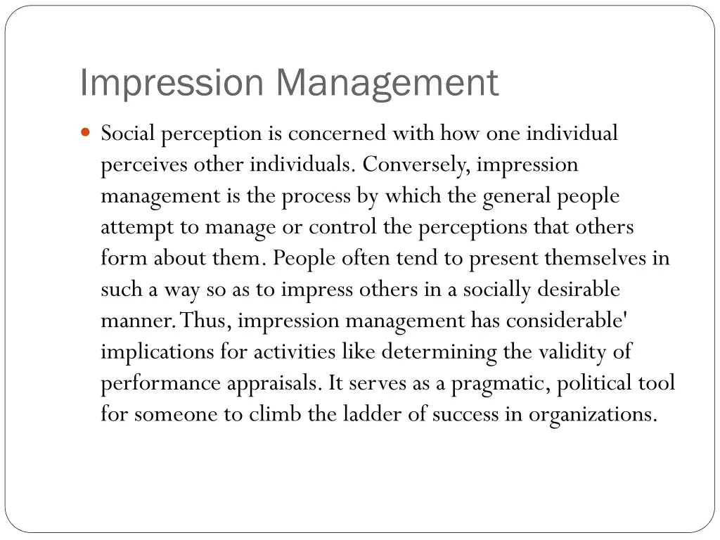 impression management