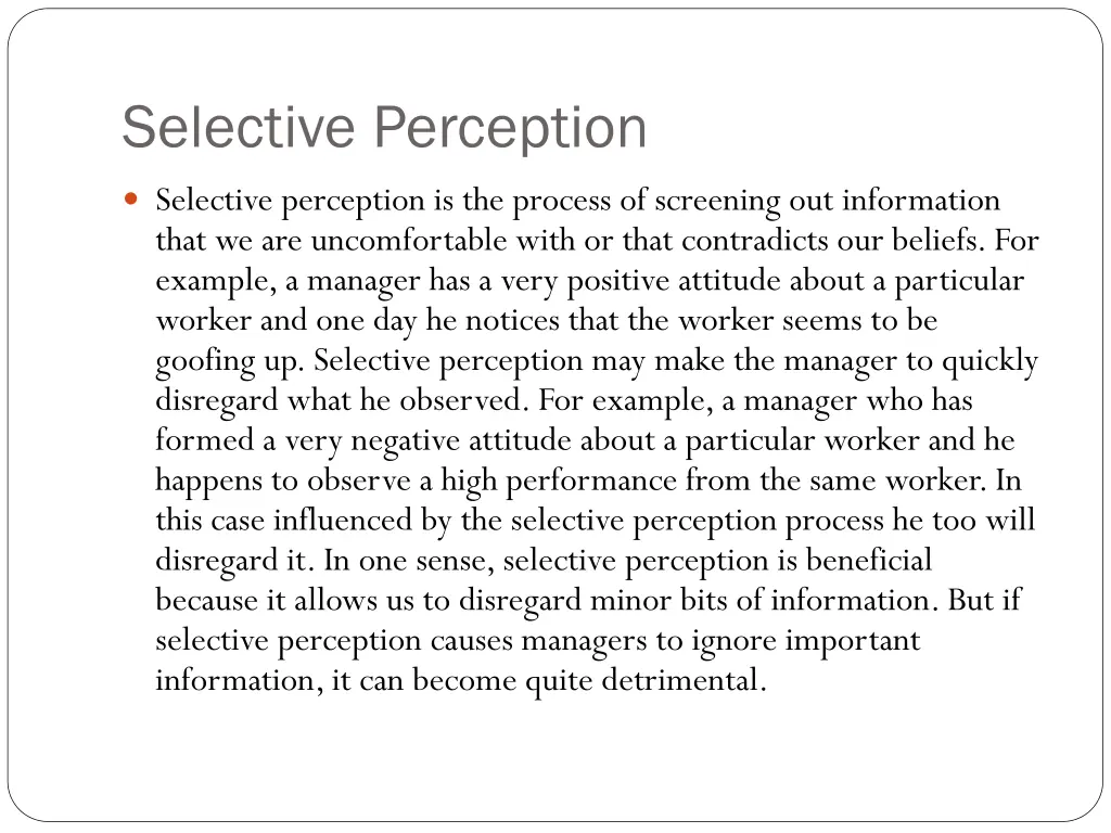 selective perception