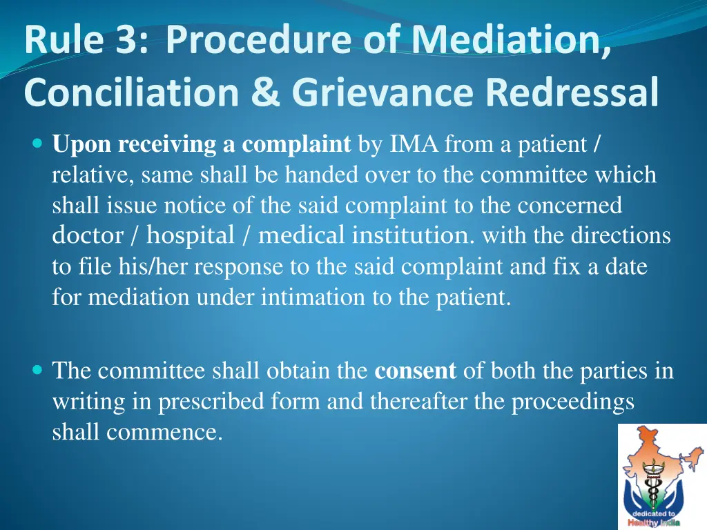 rule 3 procedure of mediation conciliation