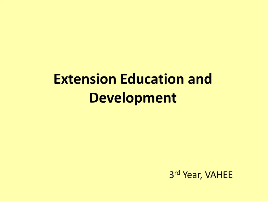 extension education and development