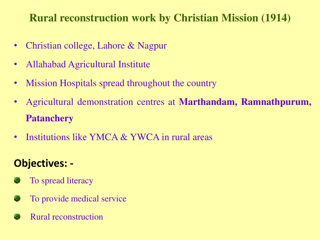 rural reconstruction work by christian mission