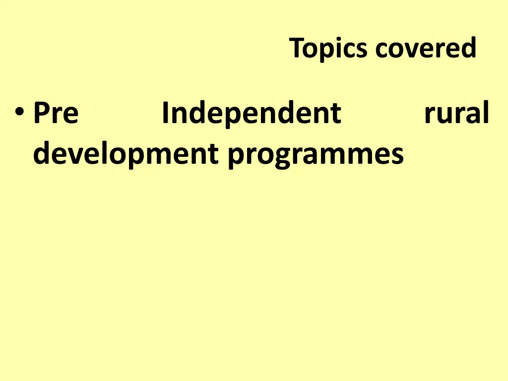 topics covered