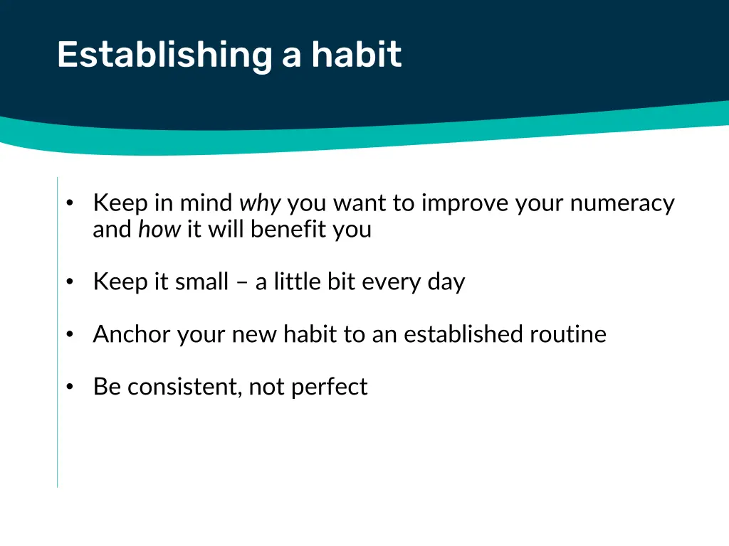 establishing a habit