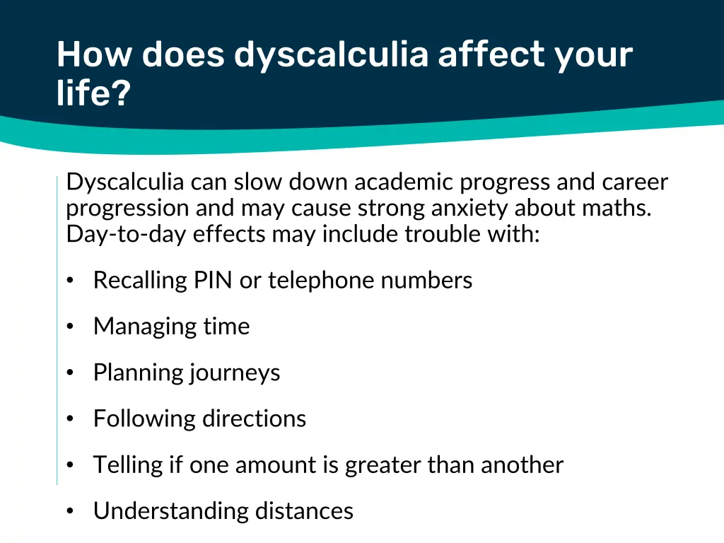 how does dyscalculia affect your life