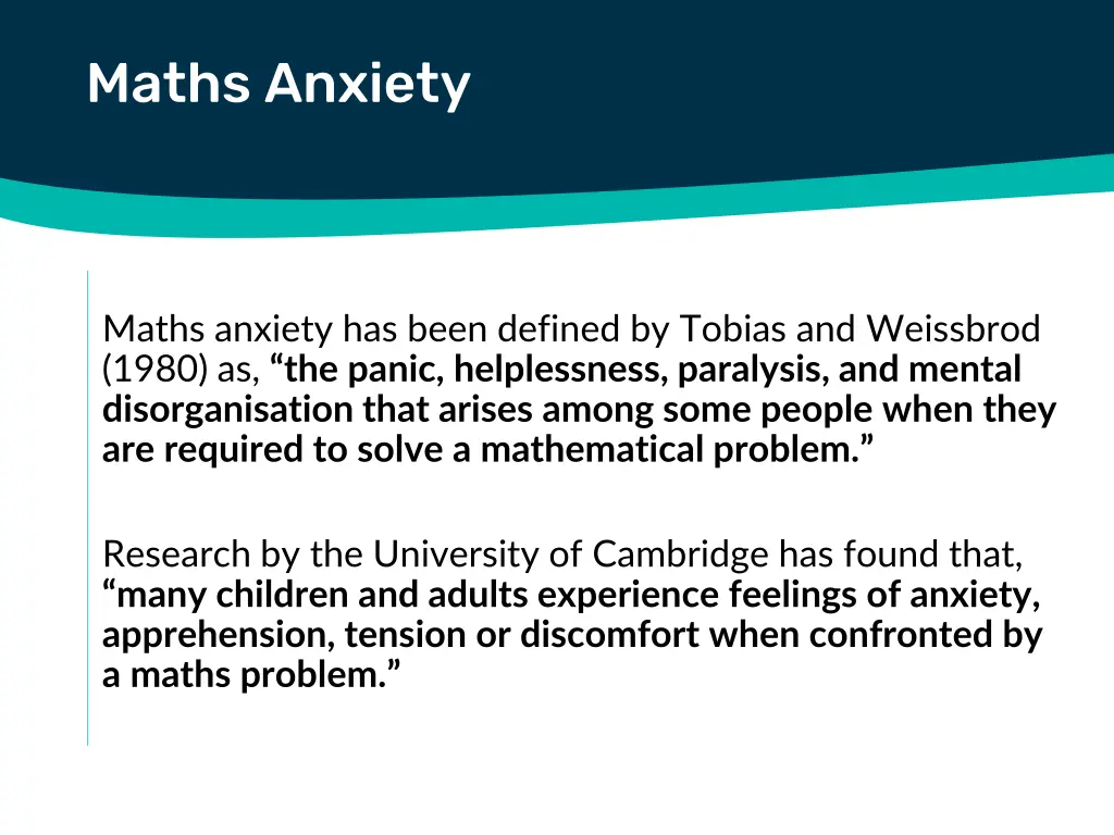 maths anxiety