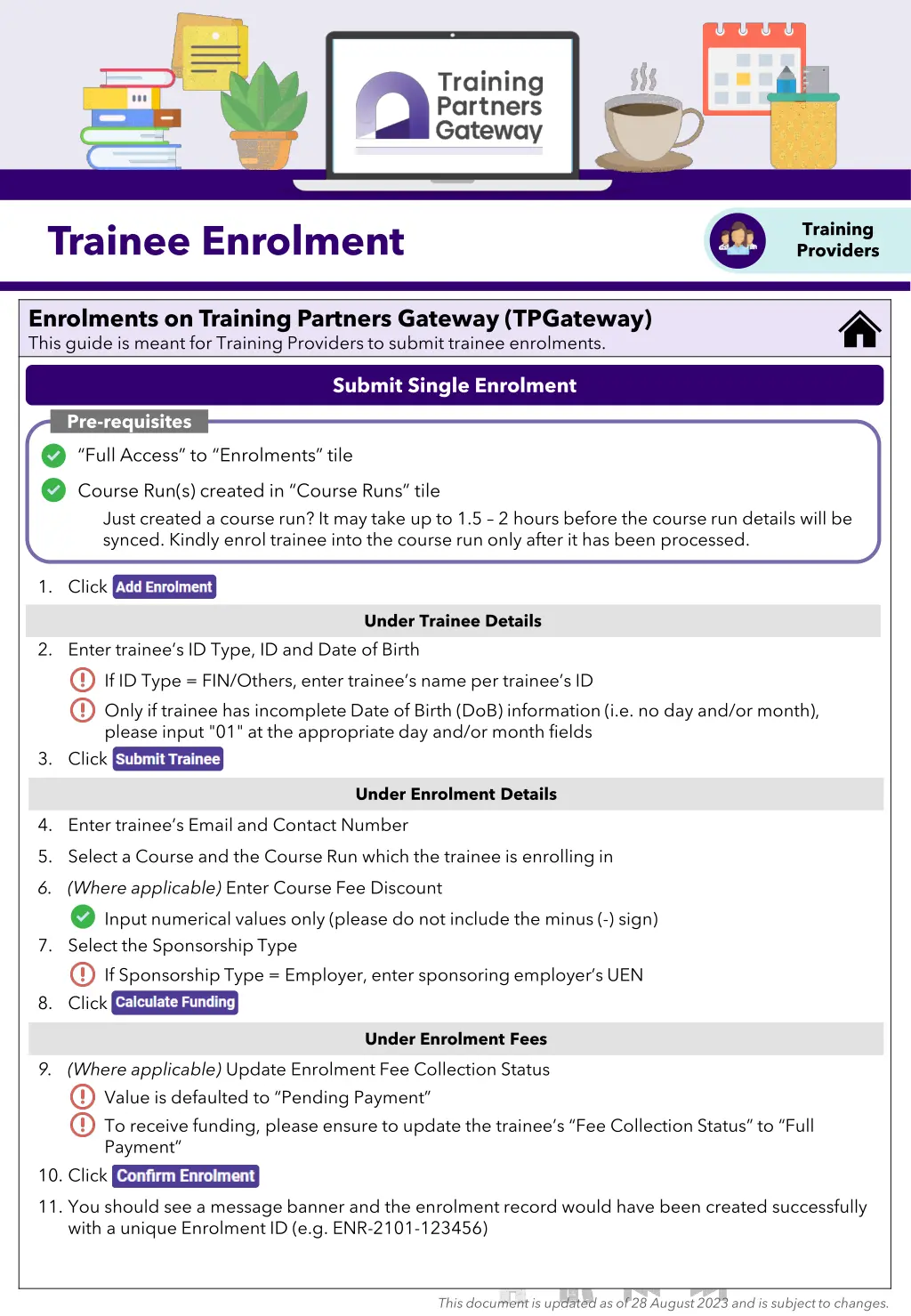 trainee enrolment 1