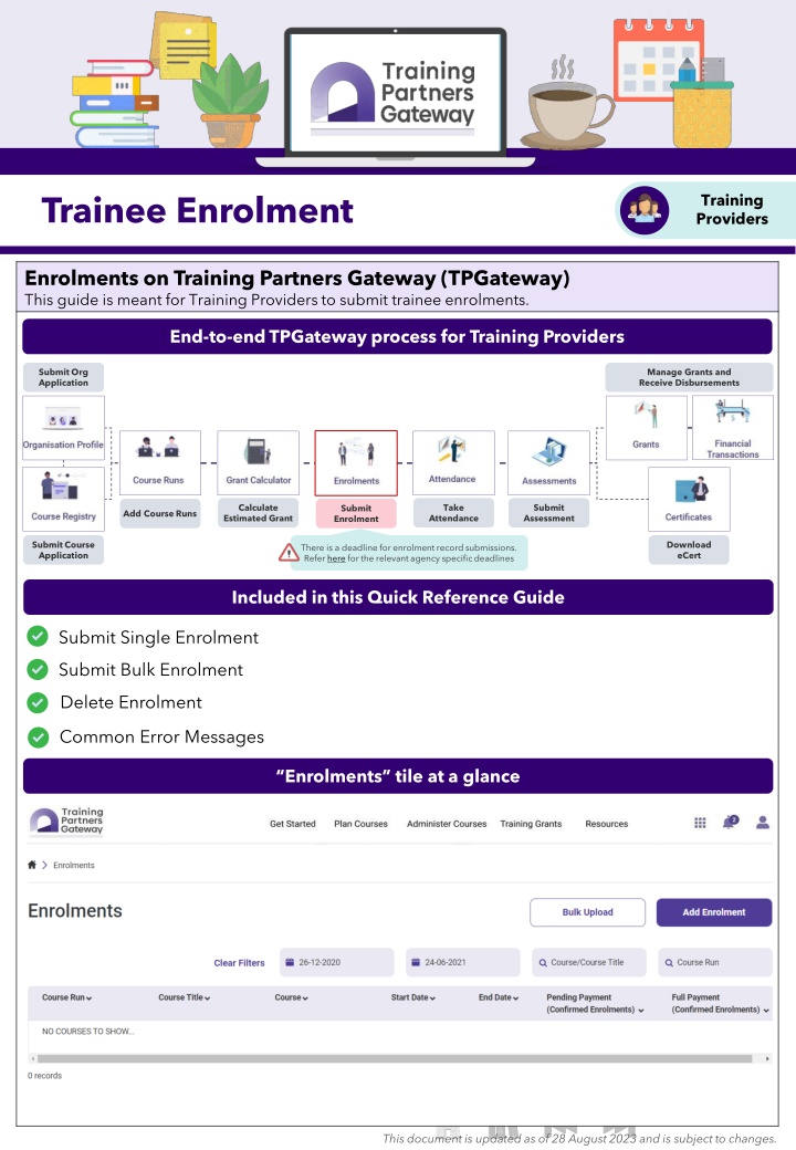 trainee enrolment