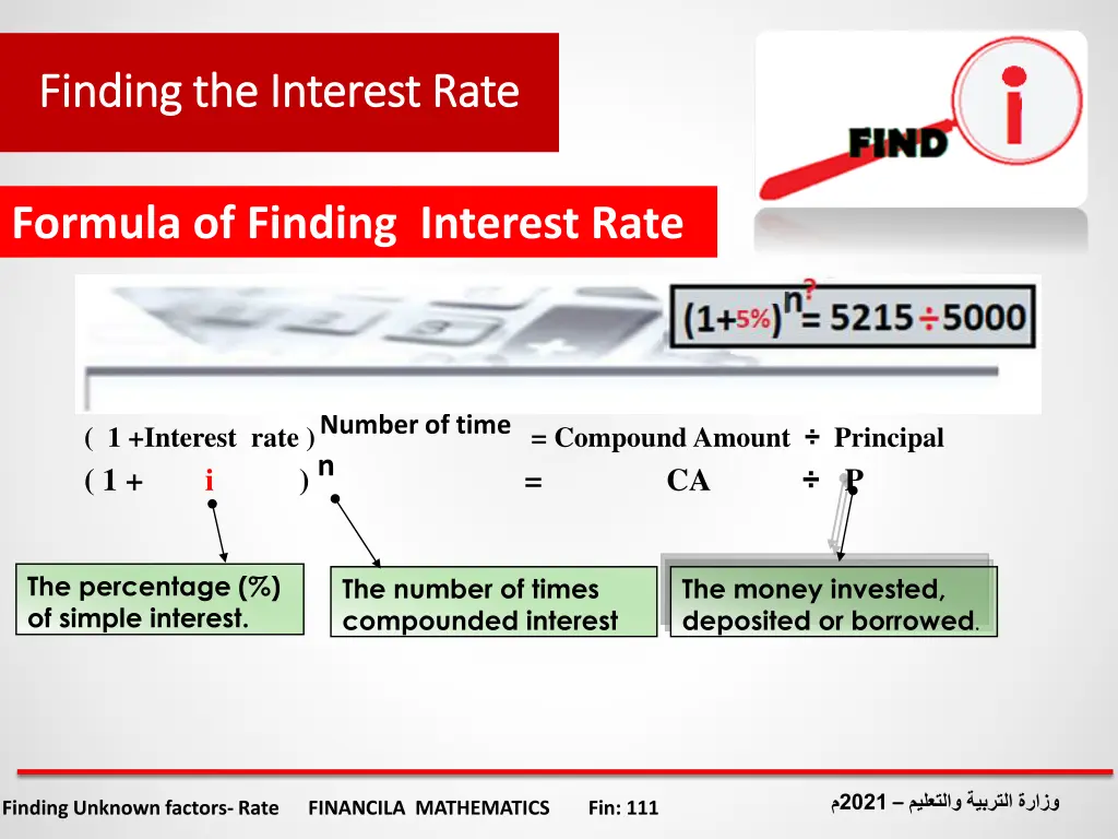 finding the finding the interest rate interest