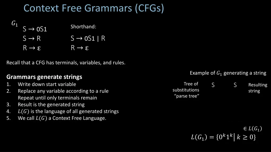 context free grammars cfgs