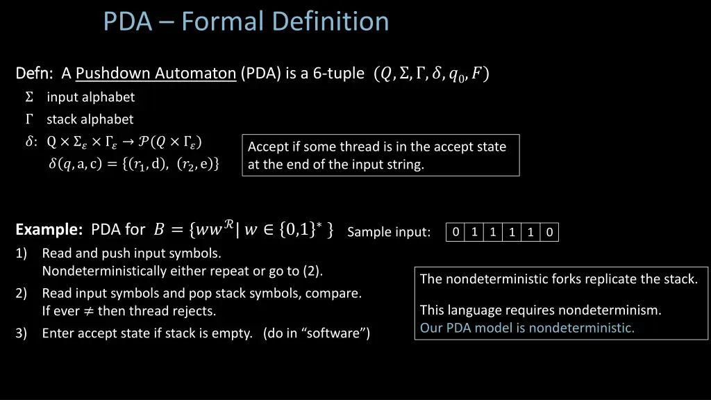 pda formal definition