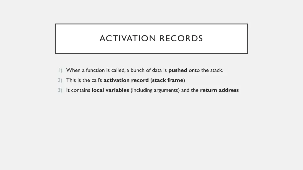 activation records