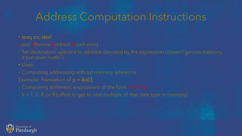 address computation instructions