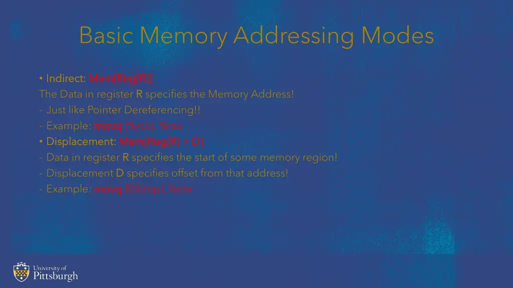 basic memory addressing modes