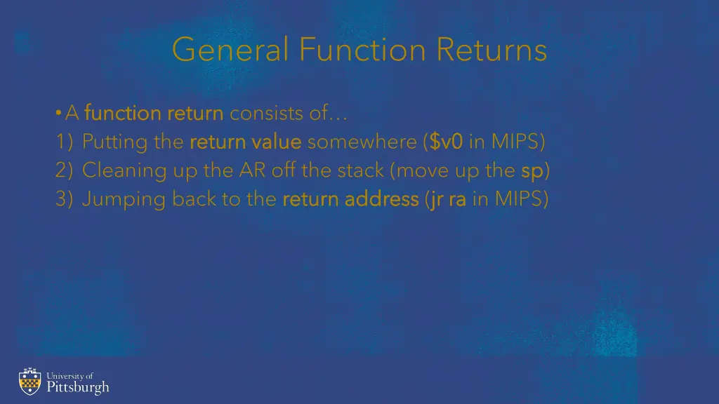 general function returns