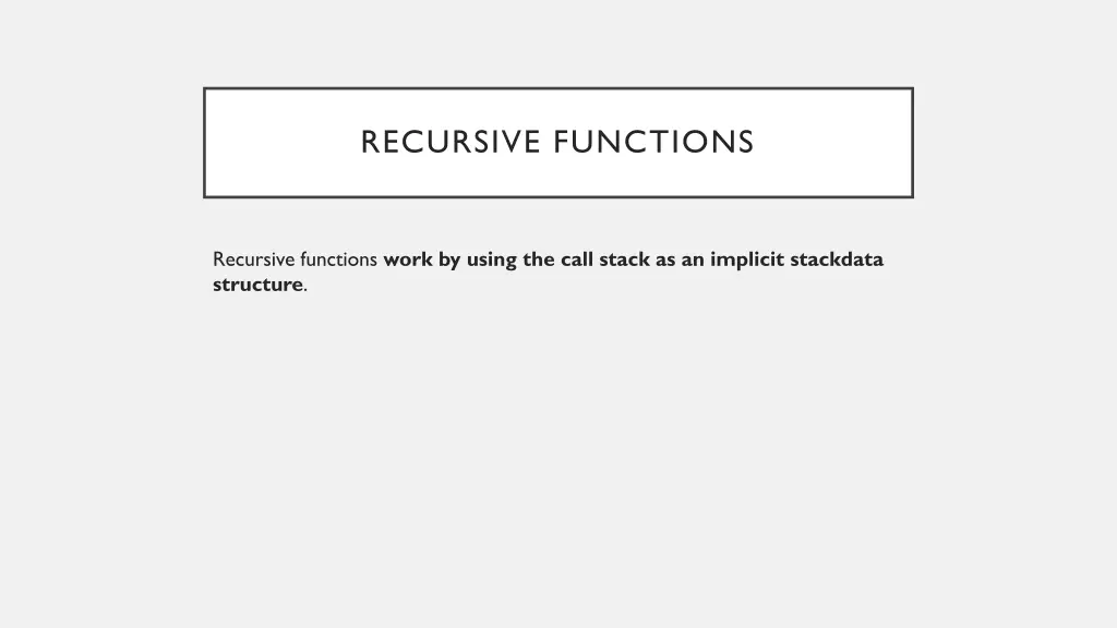 recursive functions 1