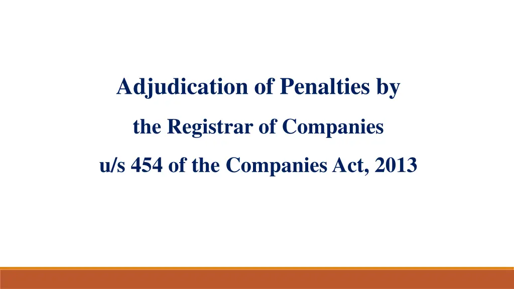 adjudication of penalties by