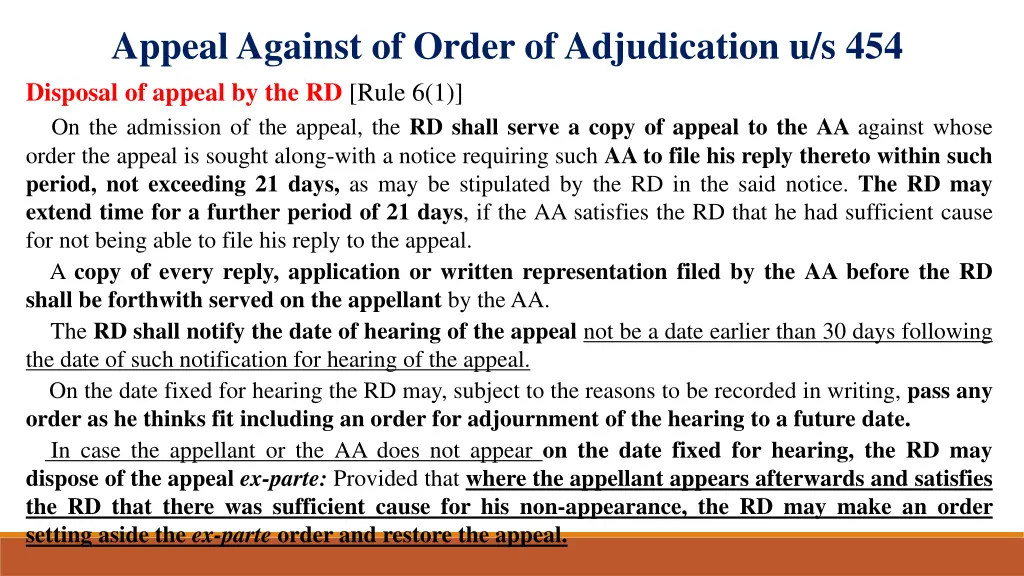 appeal against of order of adjudication 1