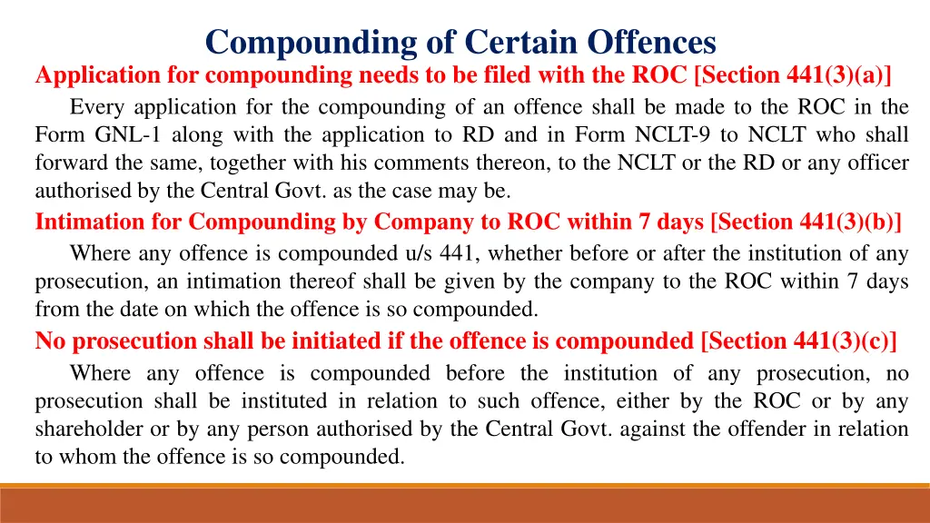 compounding of certain offences application