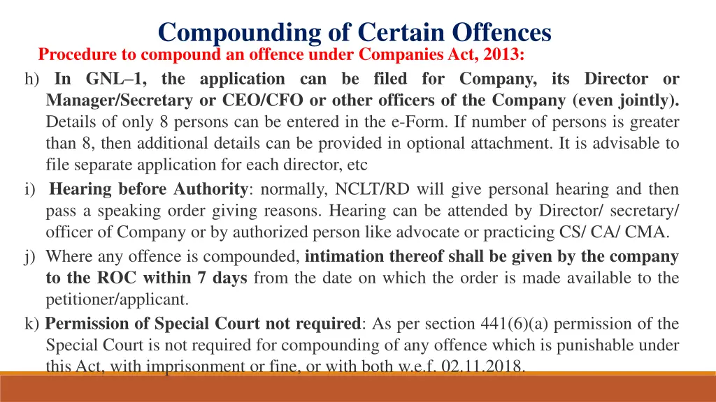 compounding of certain offences procedure 1