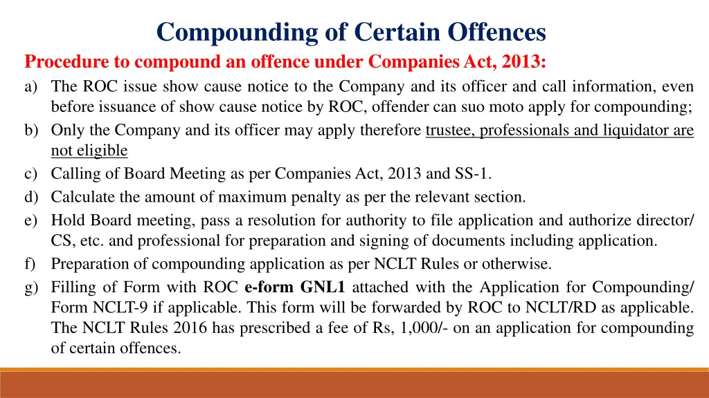 compounding of certain offences procedure