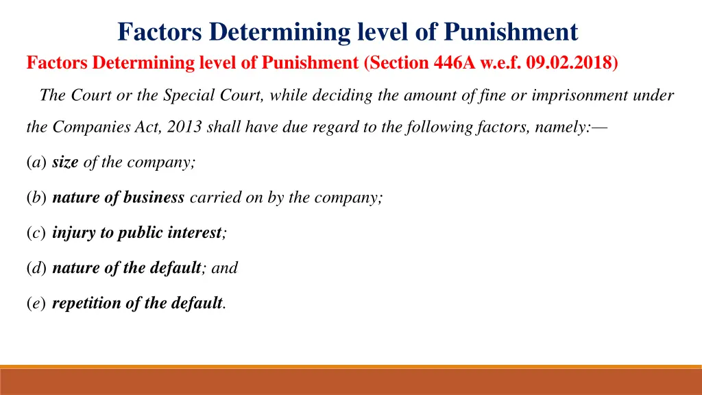 factors determining level of punishment factors