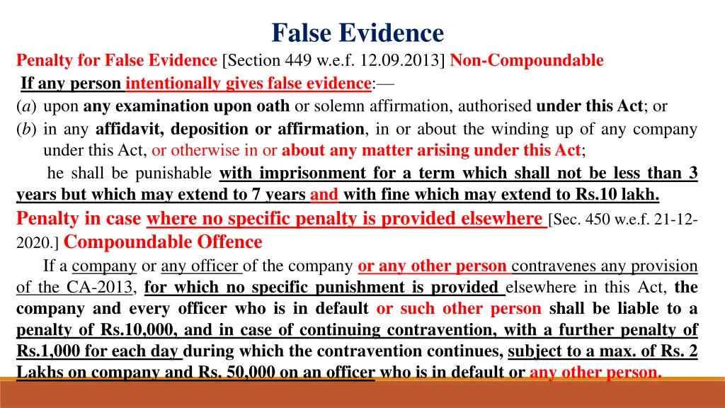 false evidence