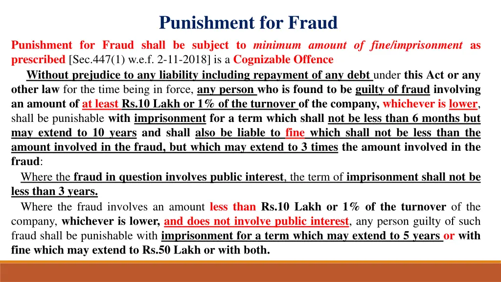 punishment for fraud