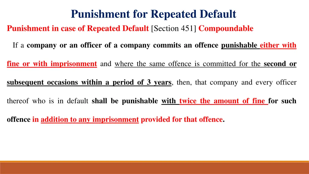 punishment for repeated default