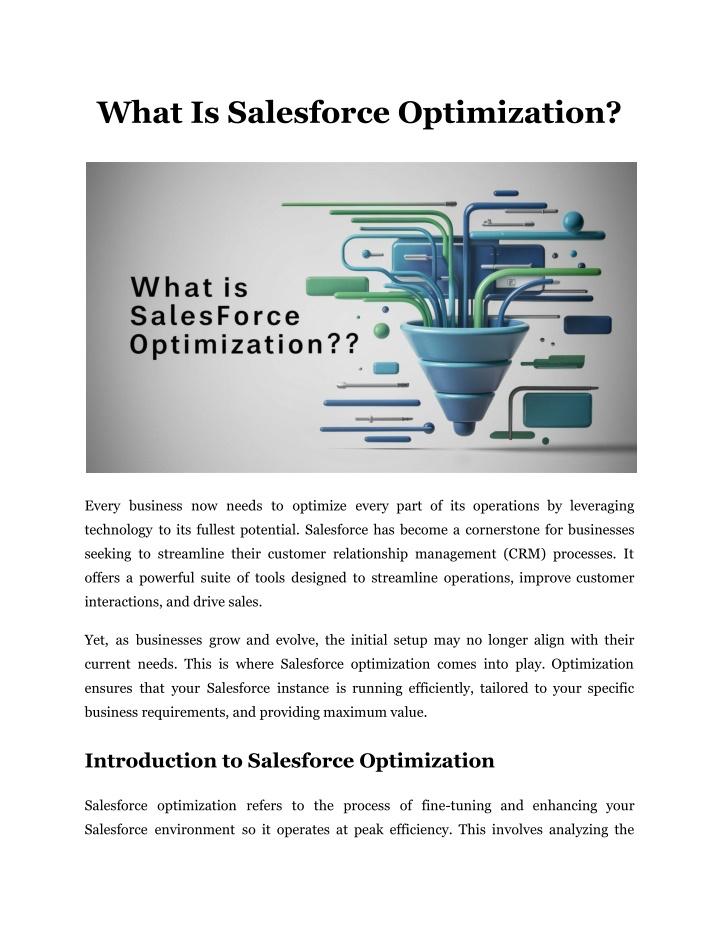 what is salesforce optimization