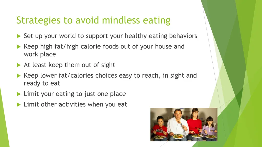 strategies to avoid mindless eating