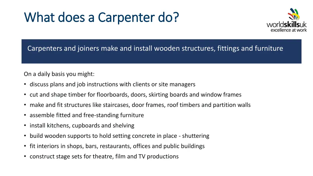 what does a carpenter do what does a carpenter do