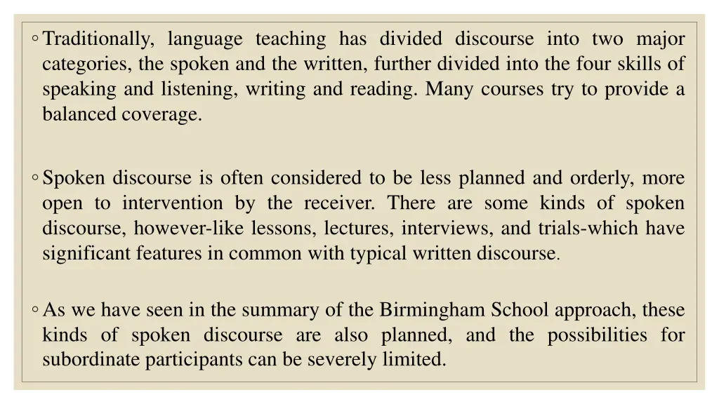 traditionally language teaching has divided