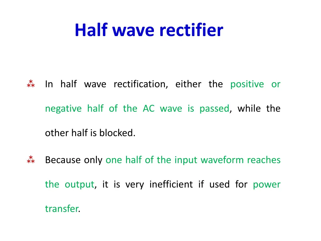 half wave rectifier