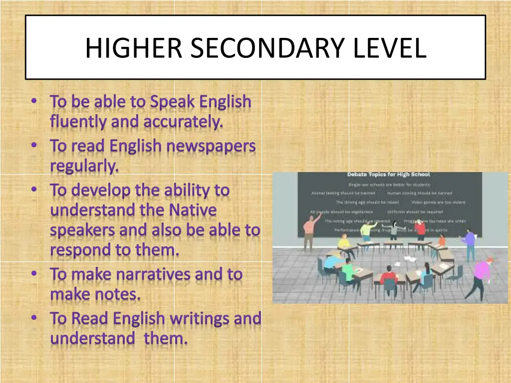 higher secondary level