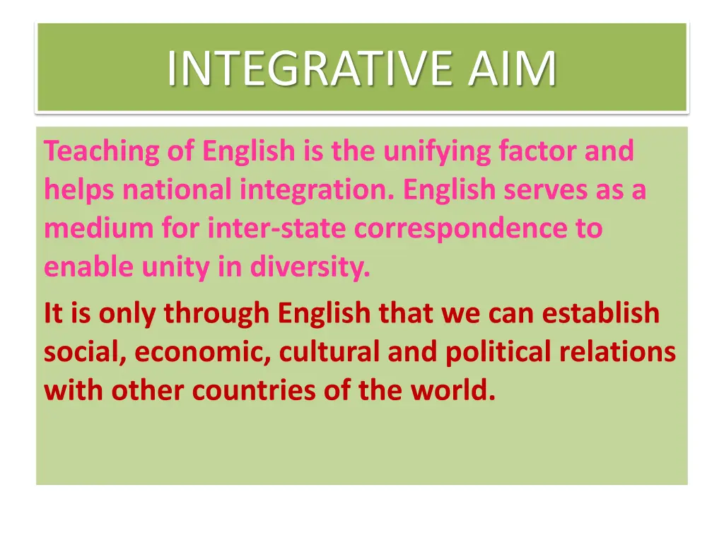 integrative aim