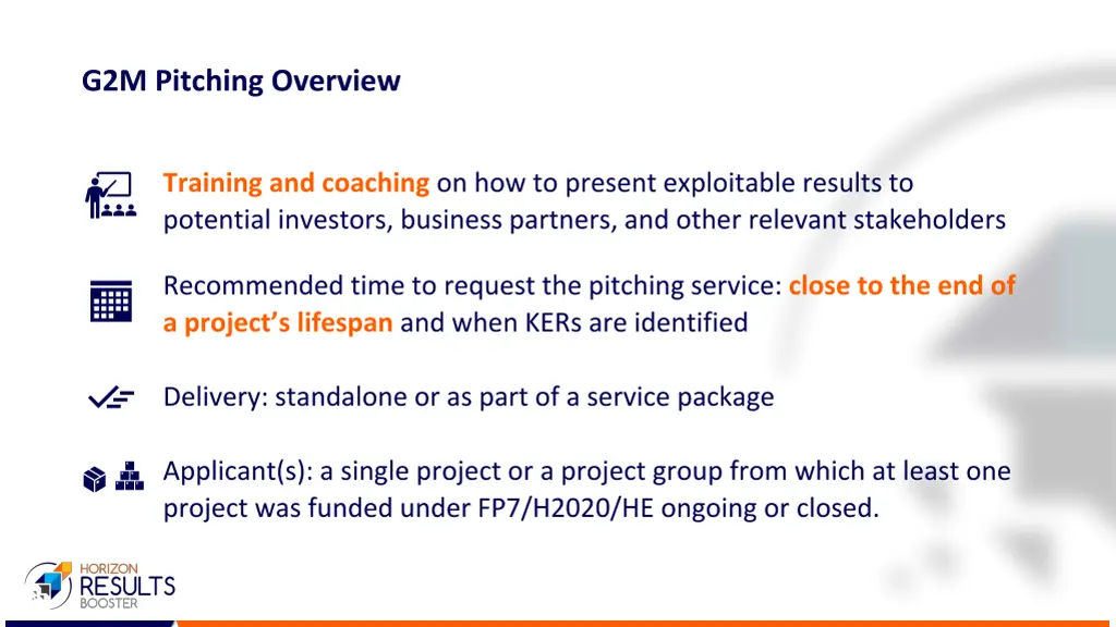 g2m pitching overview