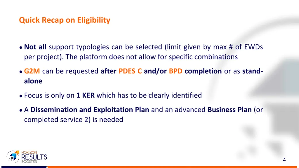 quick recap on eligibility