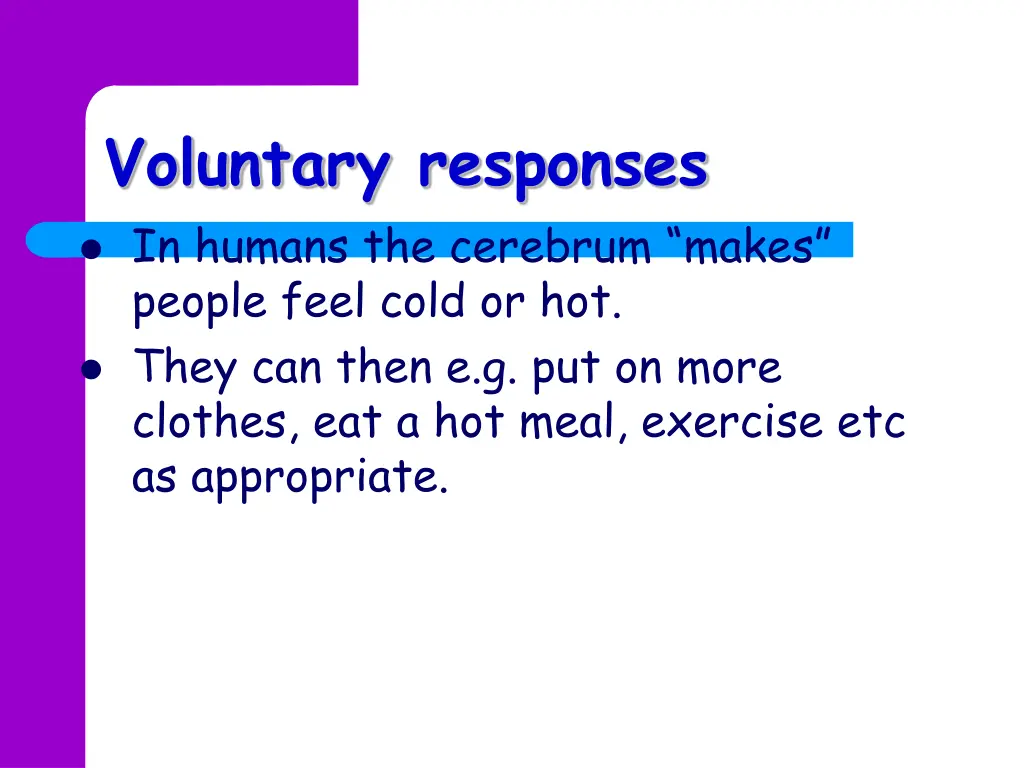 voluntary responses in humans the cerebrum makes