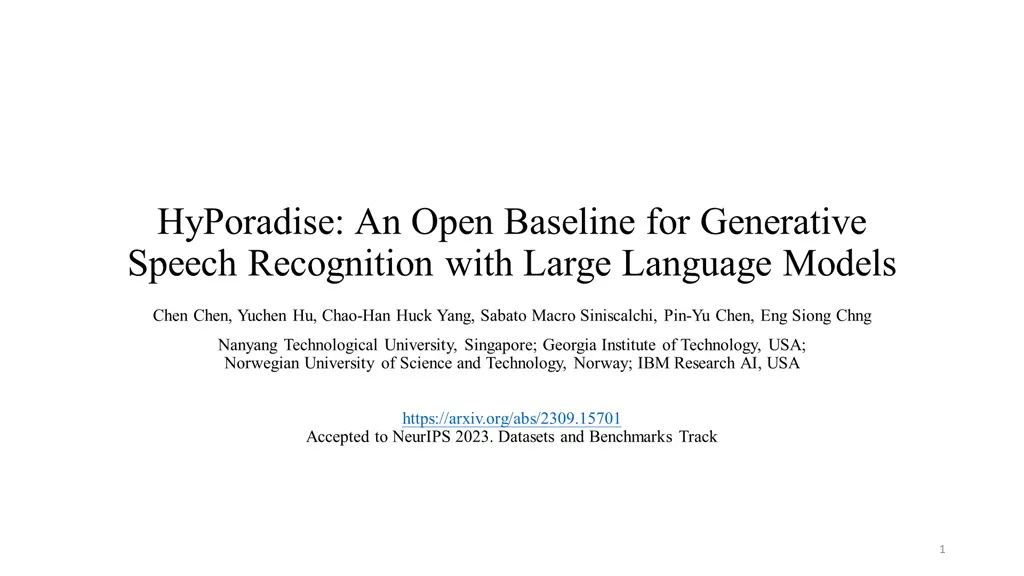 hyporadise an open baseline for generative speech