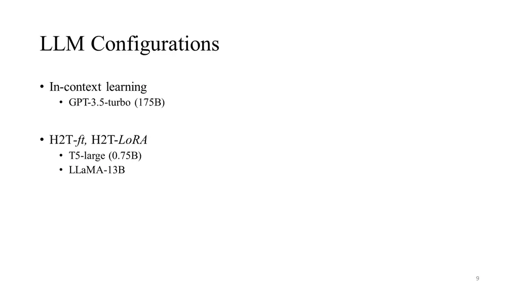 llm configurations