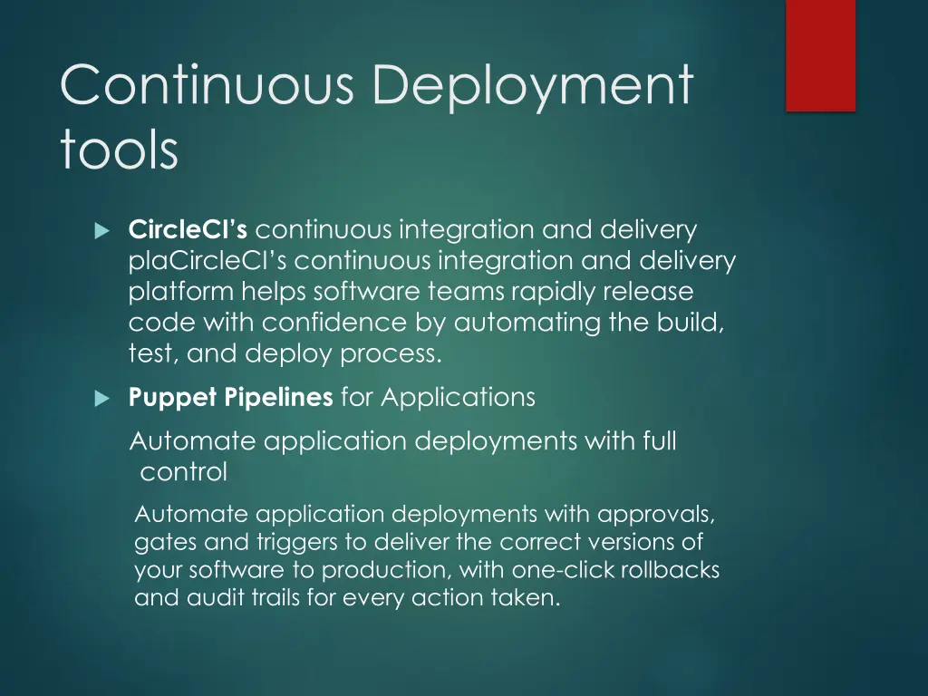 continuous deployment tools